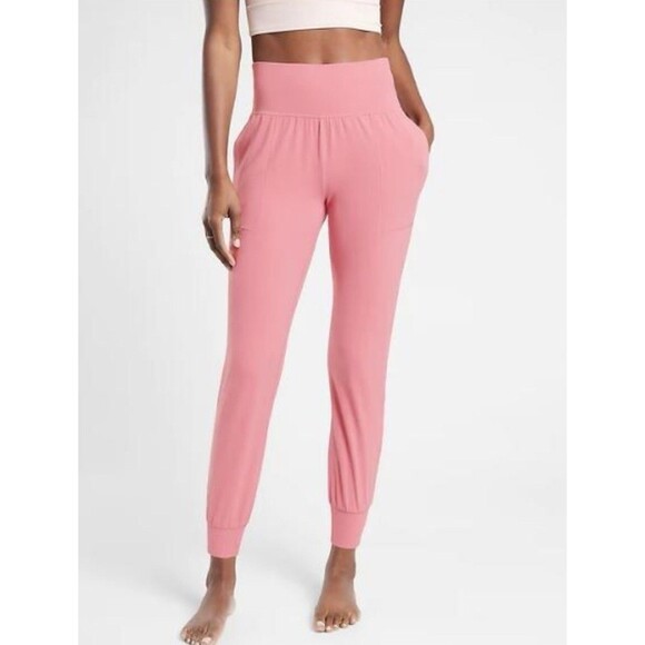 Athleta Salutation Jogger Powervita Yoga Fitness Pants Size Small S Antique Rose - Picture 1 of 14